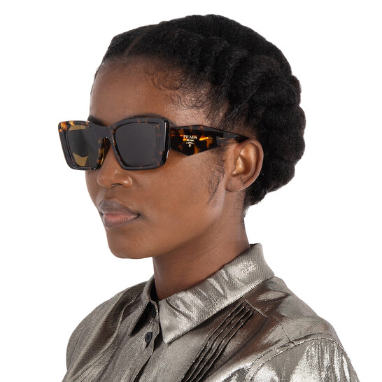 PRADA SPR31N Butterfly Sunglasses Brown★ Prada Eyewear Brown Angular Butterfly Sunglasses Prada