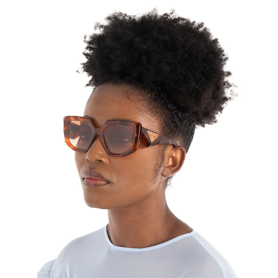 Prada Brown Gradient Irregular Ladies Sunglasses PR 14ZS