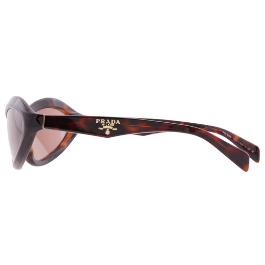 Prada Brown Irregular Ladies Sunglasses PR A20S 17N10D 61 Prada Brown Irregular Ladies Sunglasses PR A20S 17N10D 61 - 546x546 Image #4