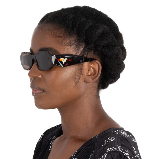 Prada Brown Rectangular Ladies Sunglasses PR 17WS 2AU8C1 49