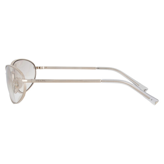 Prada Clear Mirror Gold Gradient Oval Ladies Sunglasses PR 