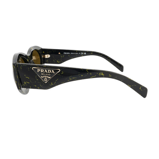 Prada Dark Brown Oval Ladies Sunglasses PR 20ZS 19D01T 53