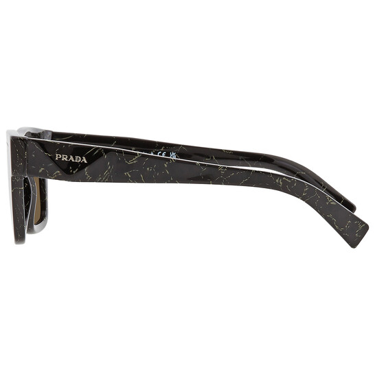 Prada Dark Brown Rectangular Men's Sunglasses PR 19WS 19D01T 52