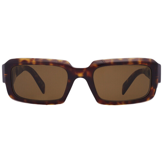 りょう Prada Dark Brown Rectangular Men's Sunglasses PR 27ZS 19J09Z 54