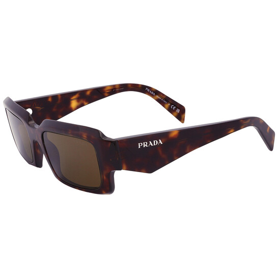 Prada Dark Brown Rectangular Men's Sunglasses PR 27ZS 19J09Z 54