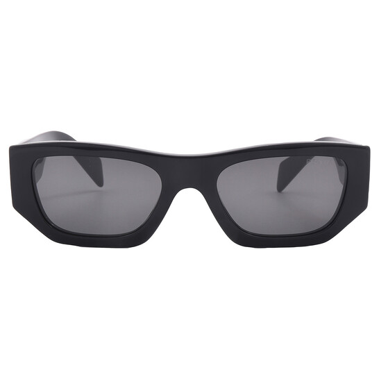 Prada Dark Grey Rectangular Unisex Sunglasses PR A01S 16K08Z  display picture 1
