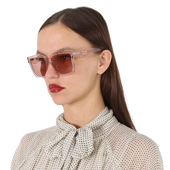 Prada Dark Violet Square Ladies Sunglasses 0PR 24ZS13I08M56  display picture 2