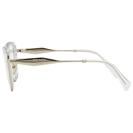 【未使用】Prada Womens Eyeglass Frames Prada VPR 07M ZXB-1O1 Women's Brown Rectangular Eyeglasses