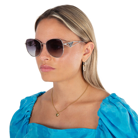Prada Gray Gradient Irregular Ladies Sunglasses PR 57YS 1BC5D1 57