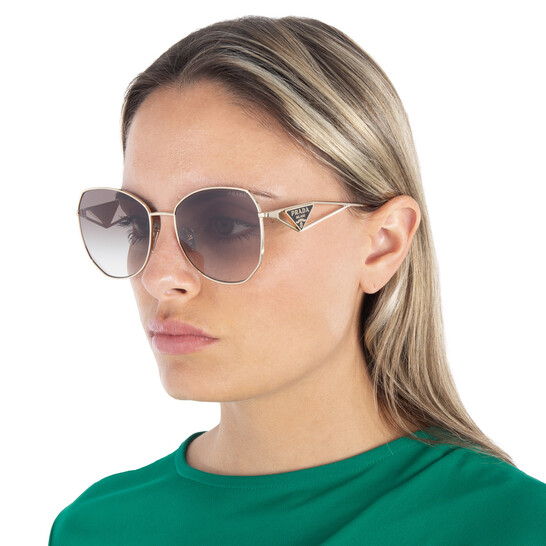 Prada Green Gradient Irregular Ladies Sunglasses PR 57YS ZVN0A7 57