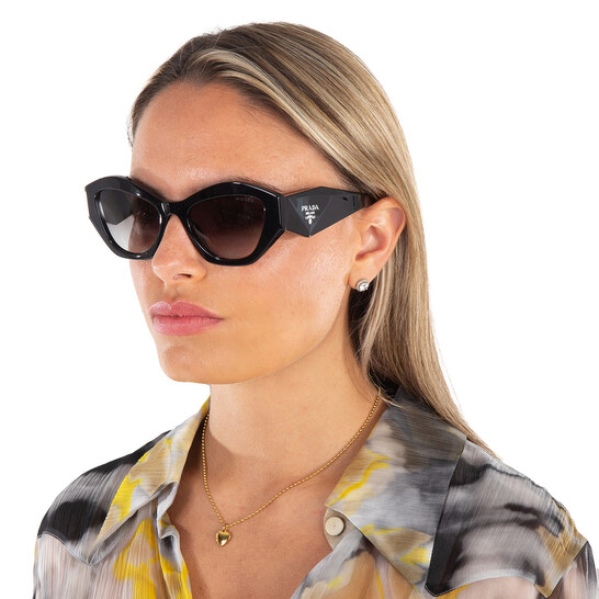 Prada Grey Gradient Cat Eye Ladies Sunglasses PR 07YS