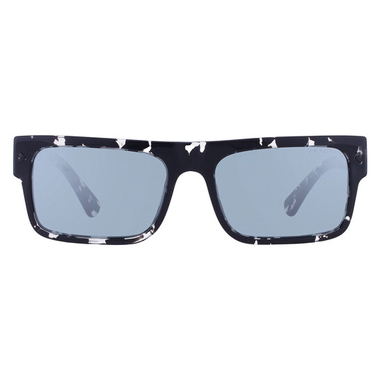 Prada Light Blue MIrror Silver Rectangular Men display picture 3