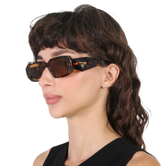 Prada Light Brown Rectangular Ladies Sunglasses PR 17WS  display picture 1
