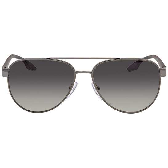 Prada Linea Rossa Grey Gradient Pilot Unisex Sunglasses PS 54TS