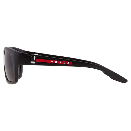 PRADA リネアロッサ サングラス Prada Linea Rossa Polarized Dark Grey Rectangular Men's