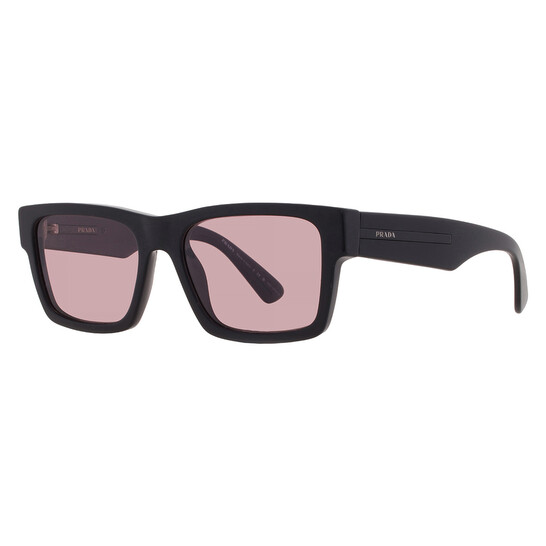 Prada Pink Rectangular Men's Sunglasses PR 25ZS 1AB05Z 56