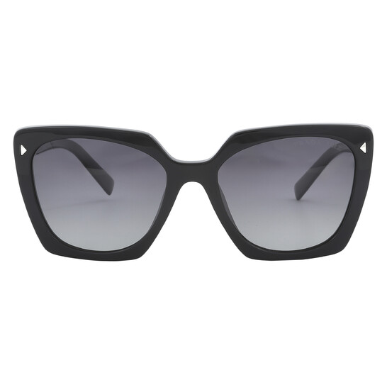 Prada Polarized Grey Gradient Butterfly Ladies Sunglasses PR 23ZS