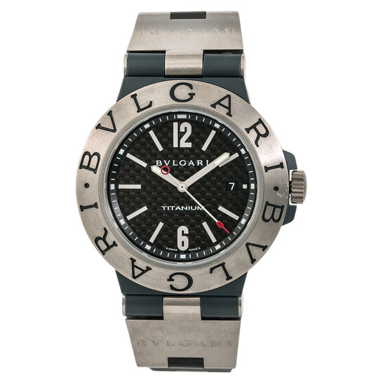 Pre-owned Bvlgari Diagono Automatic Black Dial Men's Watch TI 44 TA