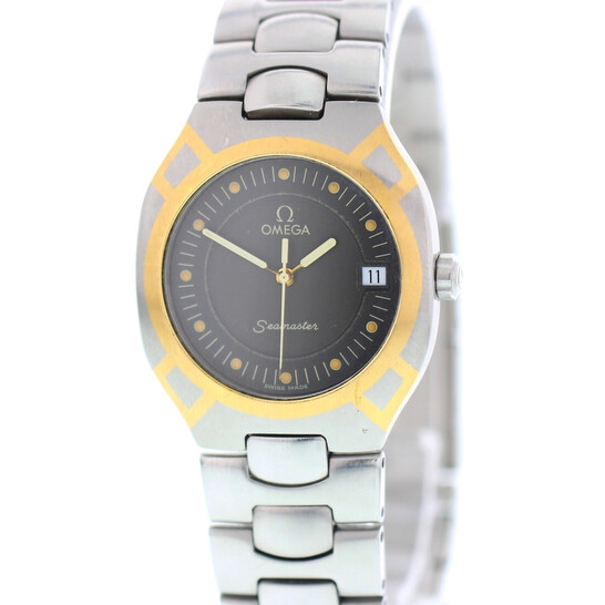 Pre-owned Omega Seamaster Quartz Black Dial Watch 396 1022 396 1222