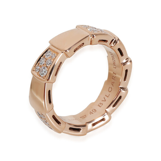 Pre-Owned BVLGARI Serpenti Fashion Ring in 18k Rose Gold 0.34 CTW - 546x546