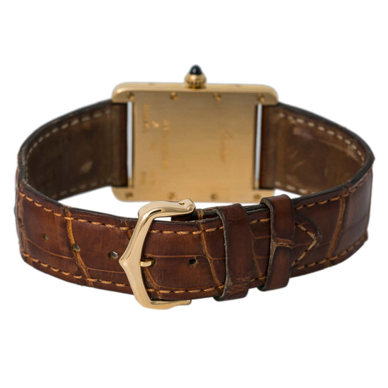 カルティエ Cartier ブラウンレザーベルト 純正尾錠付き　15mm幅 Cartier Pre-owned Cartier Tank Louis cartier Quartz Men's Watch