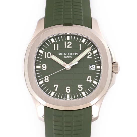 Pre-owned Patek Philippe Aquanaut Green Dial Men's Watch 5168G-010 - 546x546