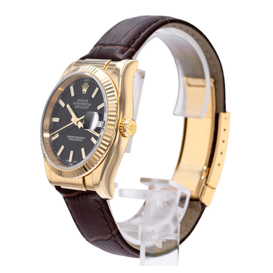 Rolex Pre-owned Rolex Datejust 36 Automatic Chronometer Black Dial