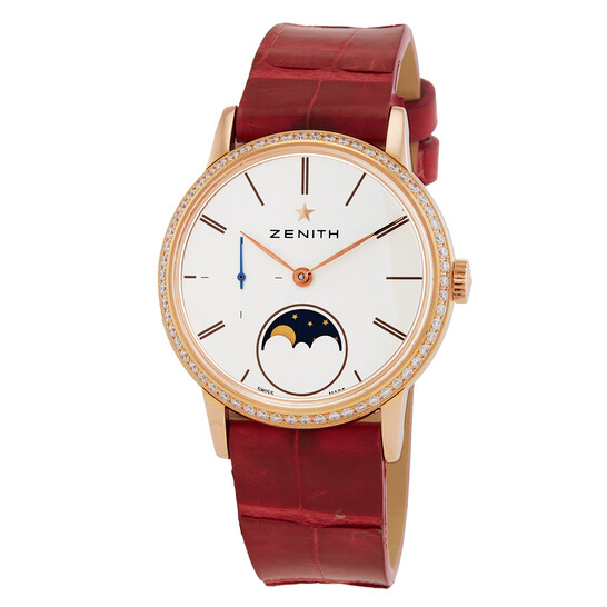 Pre-owned Zenith Elite Lady Automatic Diamond Silver Dial Ladies Watch 