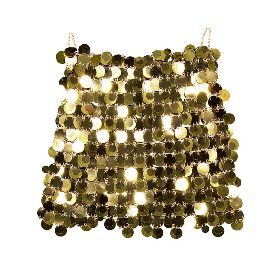 Rabanne Gold Sparkle Discs Skirt, Brand Size 38 (US Size 6) - 546x546 Image #5