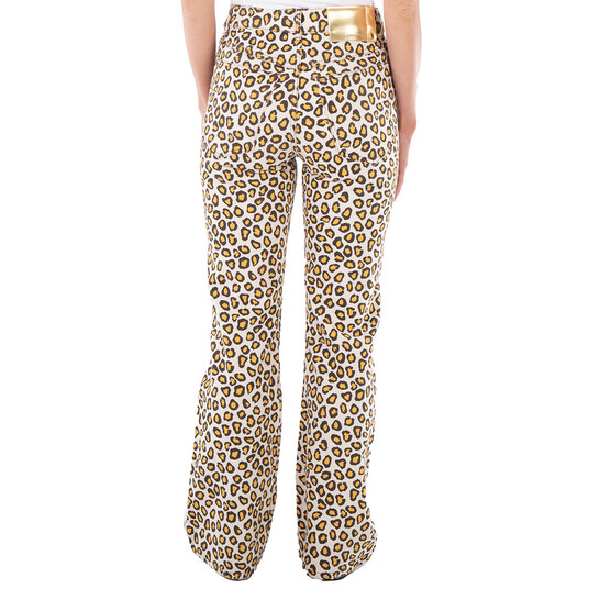 Rabanne Leopard Natural Movida Printed Flared Jeans, Brand Size 36 (US Size 4) - 546x546 Image #4
