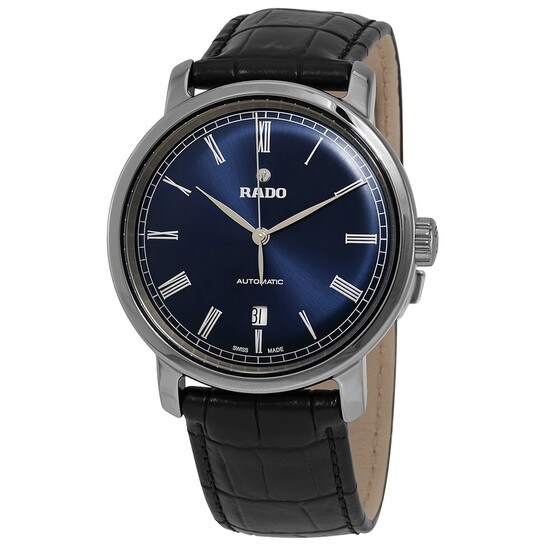 Rado DiaMaster Automatic Blue Dial Black Leather Men's Watch R14806206 - 546x546