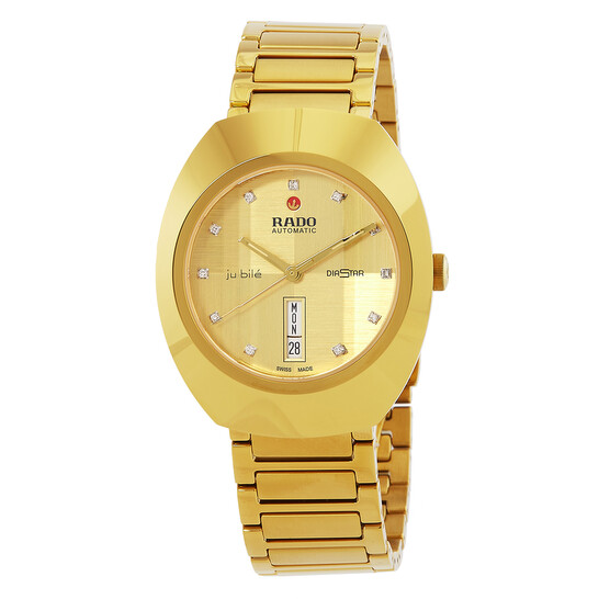 Rado Diastar Original Automatic Diamond Gold Dial Unisex Watch