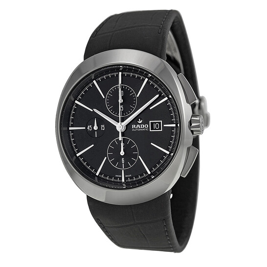 Rado D-Star Automatic Black Dial Black Leather Men's Watch