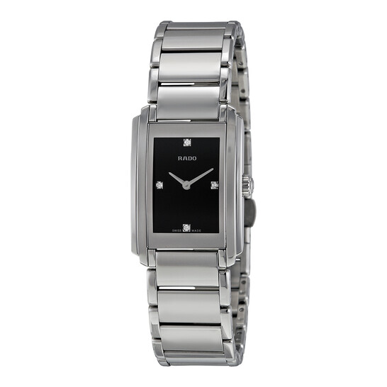 Rado Integral Black Dial Stainless Steel Ladies Watch R20213713 - 546x546