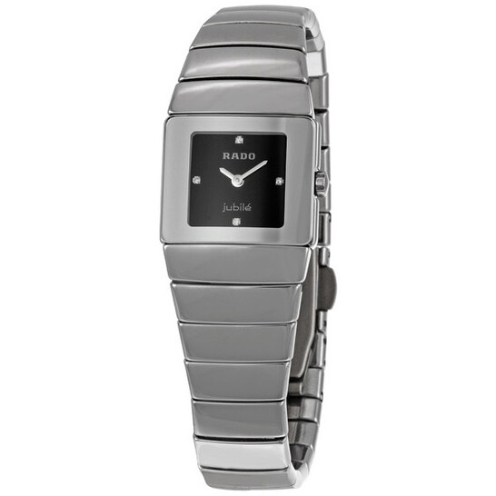 Rado Sintra Quartz Diamond Black Dial Ceramic Ladies Watch