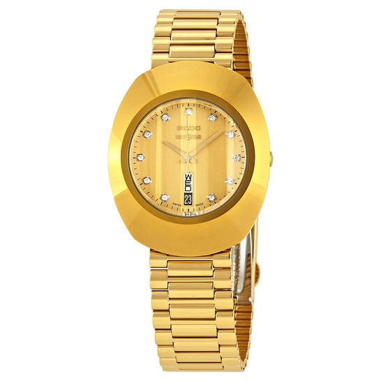 Rado The Original Diamond Gold Dial Watch R12304303 7612819049717