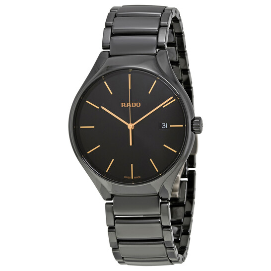 RADO 時計 Rado True Black Dial Ceramic Men's Watch R27238162 7612819051499