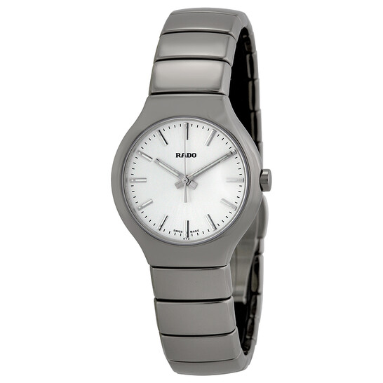 Rado True Silver Dial Platinum-Tone Ceramic Ladies Watch R27656122 - 546x546