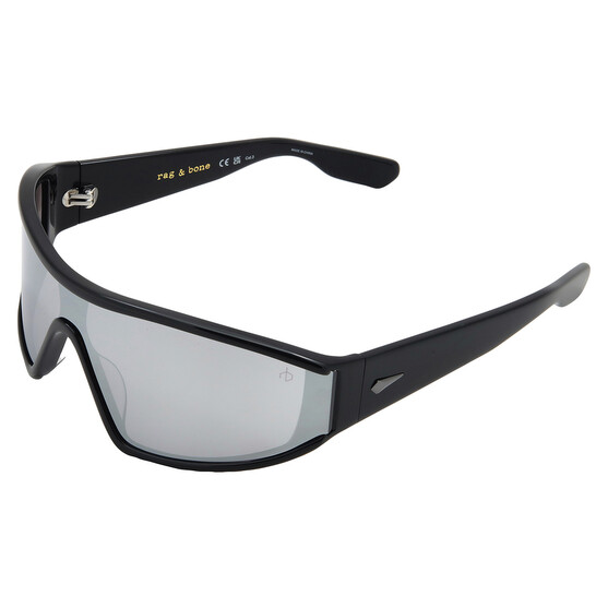 Rag & Bone RNB6003/S 0807 T4 Shield Sunglasses - Black/Silver Rag And Bone Rag & Bone Silver Shield Ladies Sunglasses  main image 2