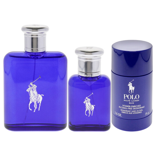Ralph Lauren Men's Polo Blue 3pcs EDT Gift Set Fragrances