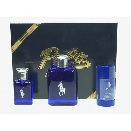 Cologne Gift Fragrance Pack Polo Blue Ralph Lauren Men's Mini Set