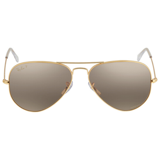 Ray-Ban Aviator Chromance Polarized Silver/Brown Unisex  display picture 1