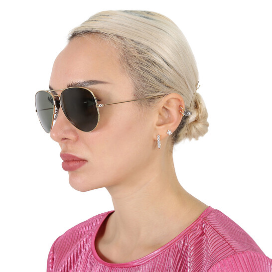 Ray Ban Aviator Classic Polarized Green Unisex Sunglasses RB3025 001/58 62 - 546x546 Image #3