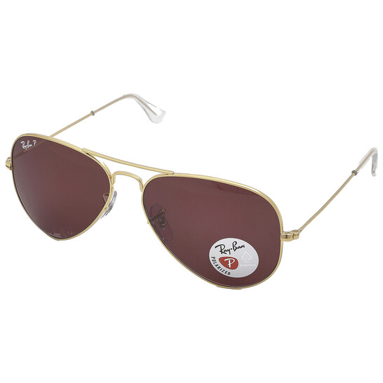 Ray-Ban Aviator Classic Polarized Violet Aviator Unisex Sunglasses
