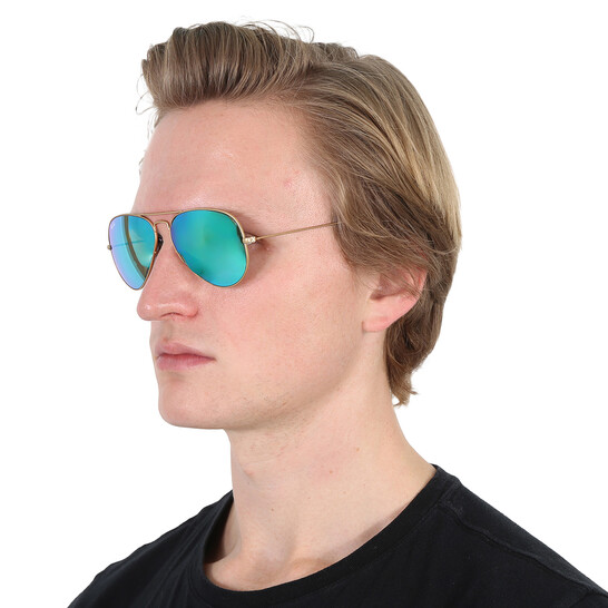 Ray-Ban Aviator Flash Lenses Green Unisex Sunglasses RB3025