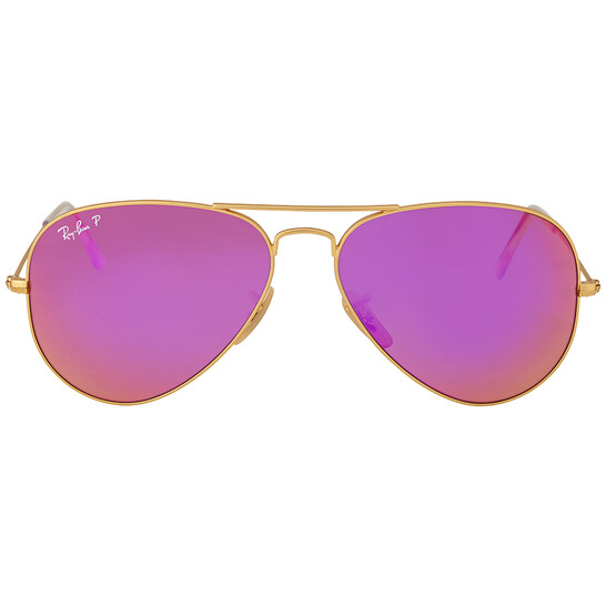 Ray-Ban Aviator Flash Lenses Polarized Cyclamen Unisex Sunglasses