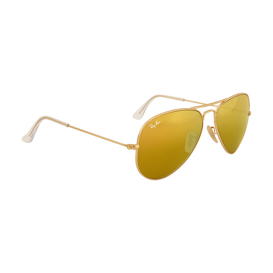 Ray-Ban Aviator Flash Lenses Yellow Mirror Unisex Sunglasses 