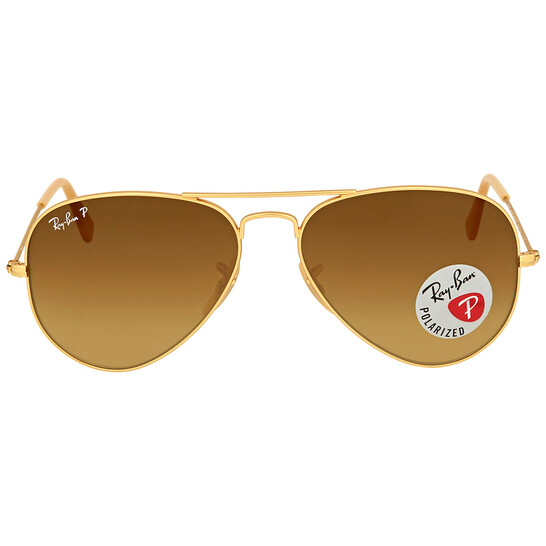 Ray-Ban Aviator Gradient Polarized Brown Unisex Sunglasses