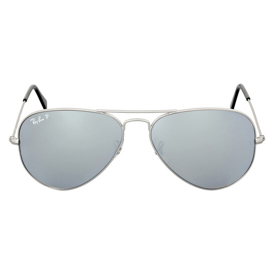 Ray-Ban silver flash Round Sunglasses with black leather Case AVIATOR FLASH LENSES Sunglasses in Silver and Copper Flash  main image 2