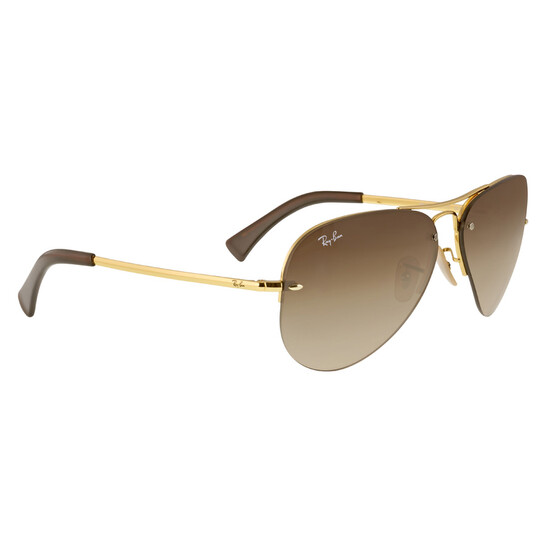 Ray Ban Brown Gradient Aviator Unisex Sunglasses RB3449 001/13 59 Ray Ban Brown Gradient Aviator Unisex Sunglasses RB3449 001/13 59 - 546x546 Image #2